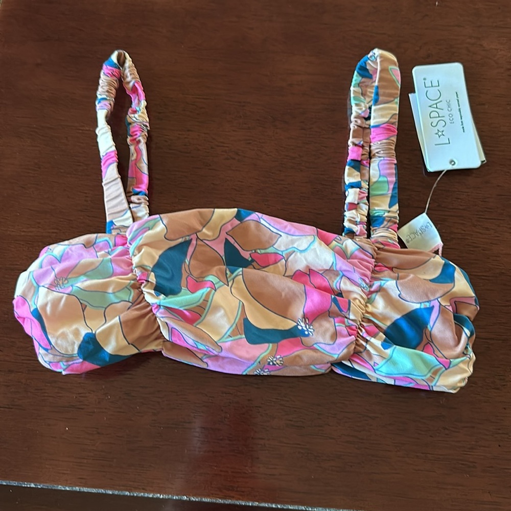 L Space Joanna Bikini Top Sundazed‎ Floral S NWT - Picture 4 of 6